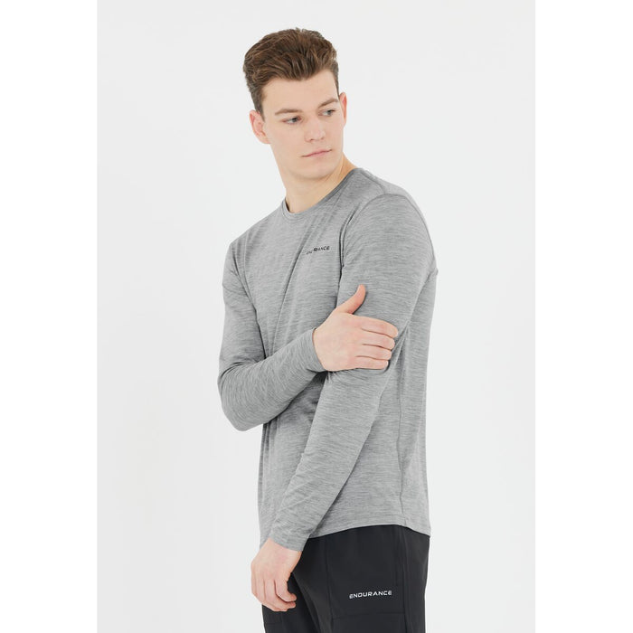 ENDURANCE Abdon M Melange L/S Tee T-shirt 1005 Light Grey Melange