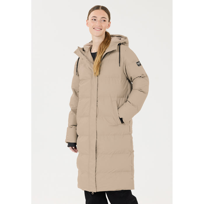 WEATHER REPORT Audrey W Long PU Puffer Jacket W-Pro 5000 Jacket 1061 Moon Rock
