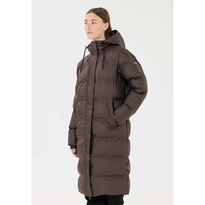 WEATHER REPORT Audrey W Long PU Puffer Jacket W-Pro 5000 Jacket 1283 Espresso