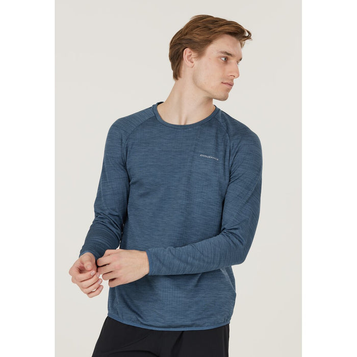 ENDURANCE Avan M Waffle L/S Tee Midlayer 2164 Slate Blue