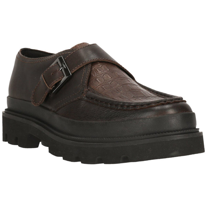 CLARKS PREMIUM Badell Monk G Shoes 5221A Brown Croc Lea
