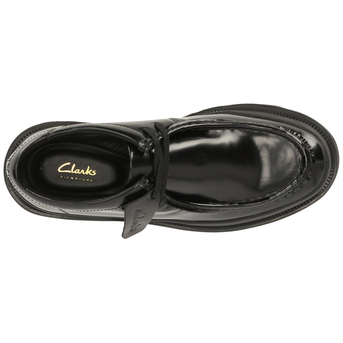 CLARKS PREMIUM Badell Seam G Shoes 1216A Blk HiShine Lea