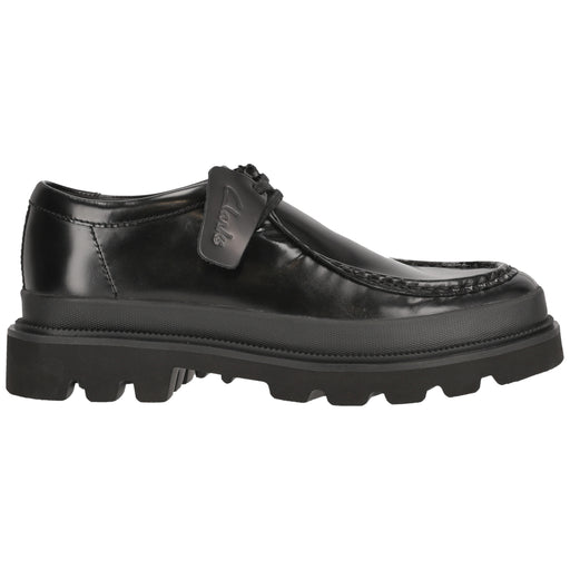 CLARKS PREMIUM Badell Seam G Shoes 1216A Blk HiShine Lea