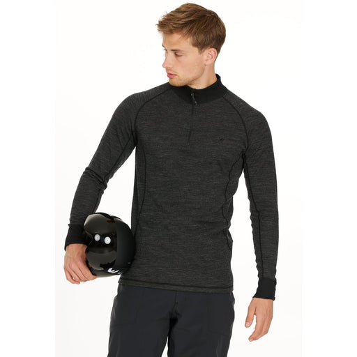 WHISTLER Bishop M Merino Wool Ski Pulli Baselayer 1011 Dark Grey Melange