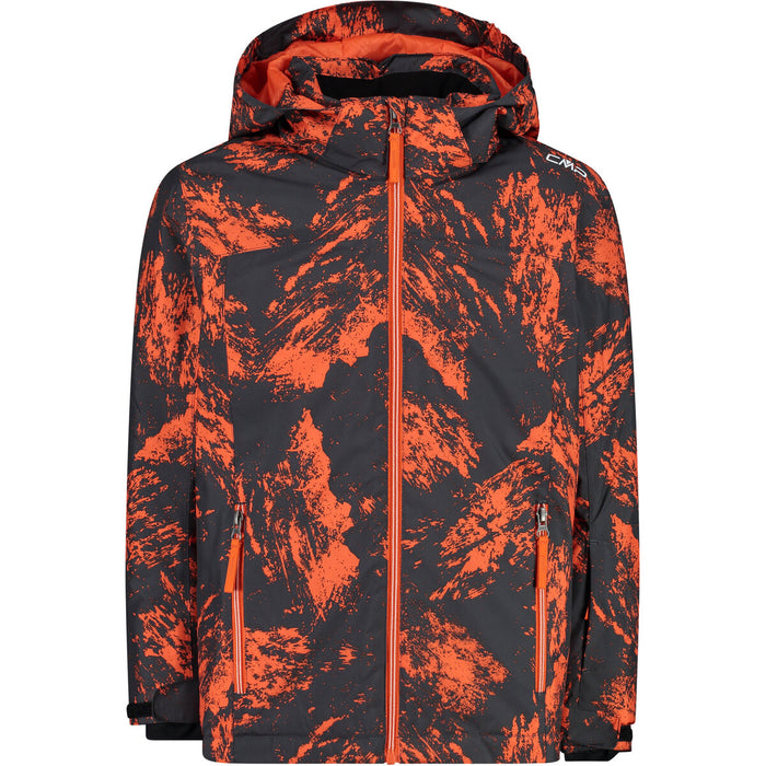 CMP Boy Ski Jacket With Hood WP5000 Jacket 04ZP Antracite-Arancio