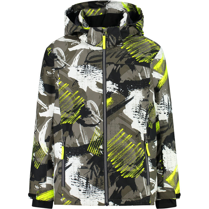 CMP Boy Ski Jacket With Hood WP5000 Jacket 07ZS Olive-Yellow Fluo