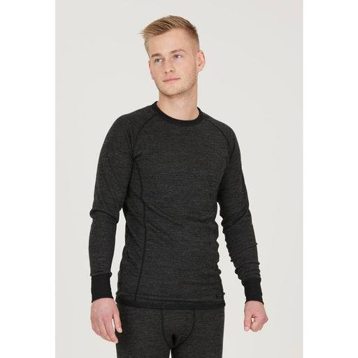 WHISTLER Bradley M Merino Wool Baselayer Top Baselayer 1011 Dark Grey Melange