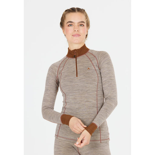 WHISTLER Candee W Merino Wool Ski Pulli Midlayer 1005 Light Grey Melange