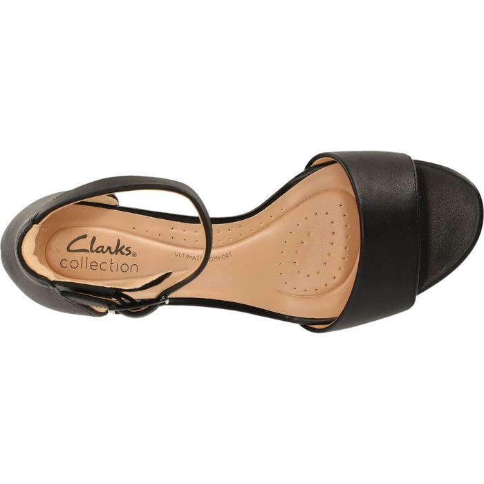 CLARKS PREMIUM Deva Mae D Sandal 1216 Black Leather