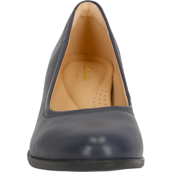 CLARKS PREMIUM Freva55 Court D Shoes 2248 Navy Leather