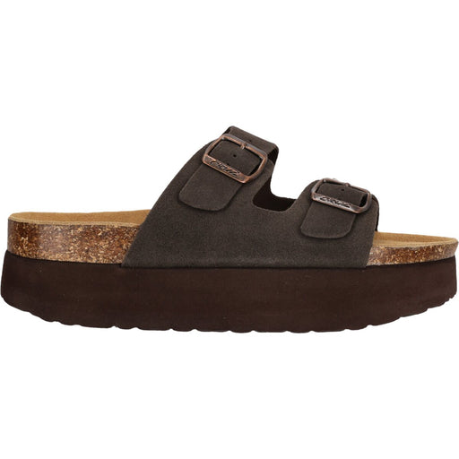 CRUZ Gaze W Leather Chunky Cork Sandal Sandal 5045 Chocolate Brown
