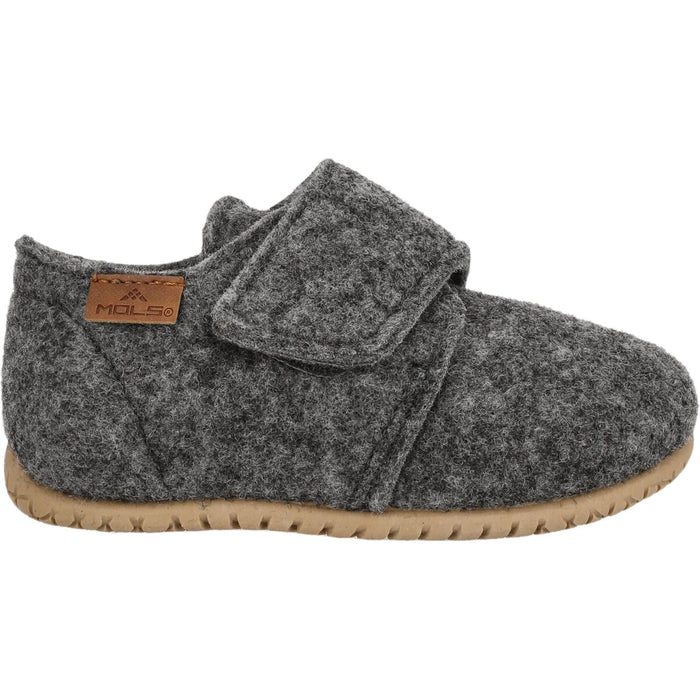 MOLS Heiris Kids Felt Slipper Shoes 1011 Dark Grey Melange