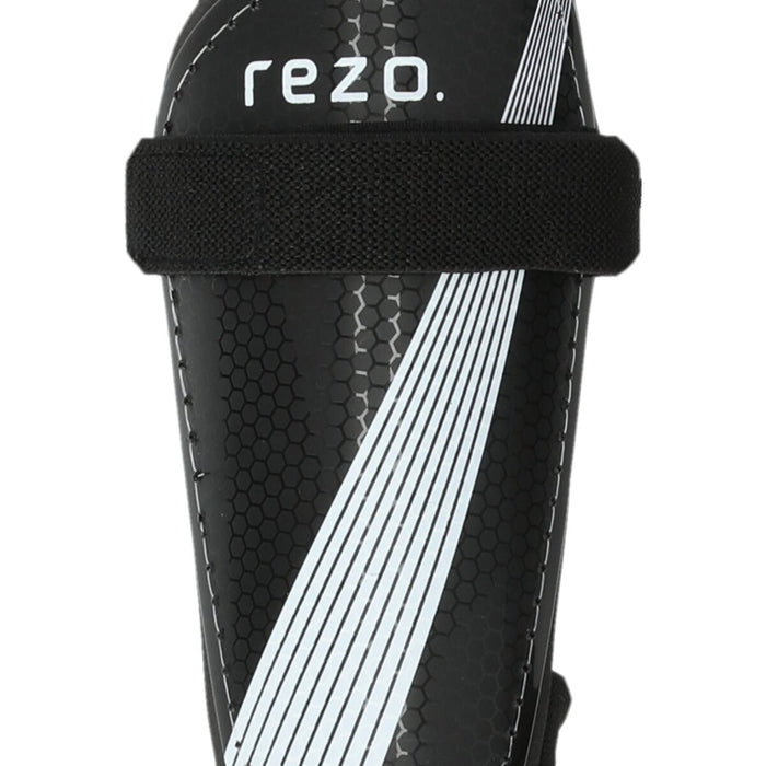 REZO Irwin Shin Guard w/ Fixed Sock Football 1001 Black
