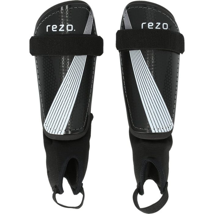 REZO Irwin Shin Guard w/ Fixed Sock Football 1001 Black