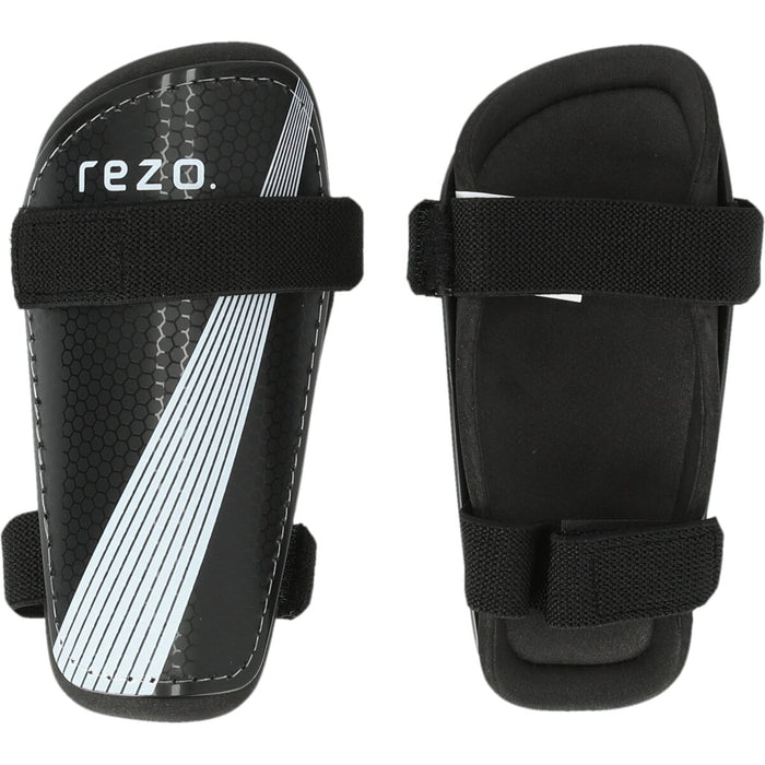 REZO Keane Shin Guard w/ Straps Football 1001 Black