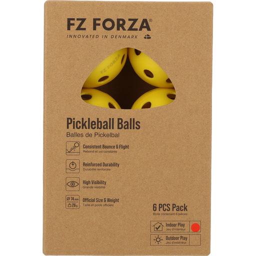 FZ FORZA Match Indoor Ball Pickleball - 6 pcs Pickleball 0113 Yellow