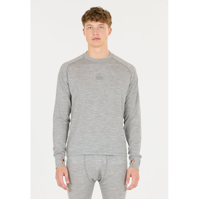 SOS Nuuk M wool baselayer top Baselayer 1005 Light Grey Melange