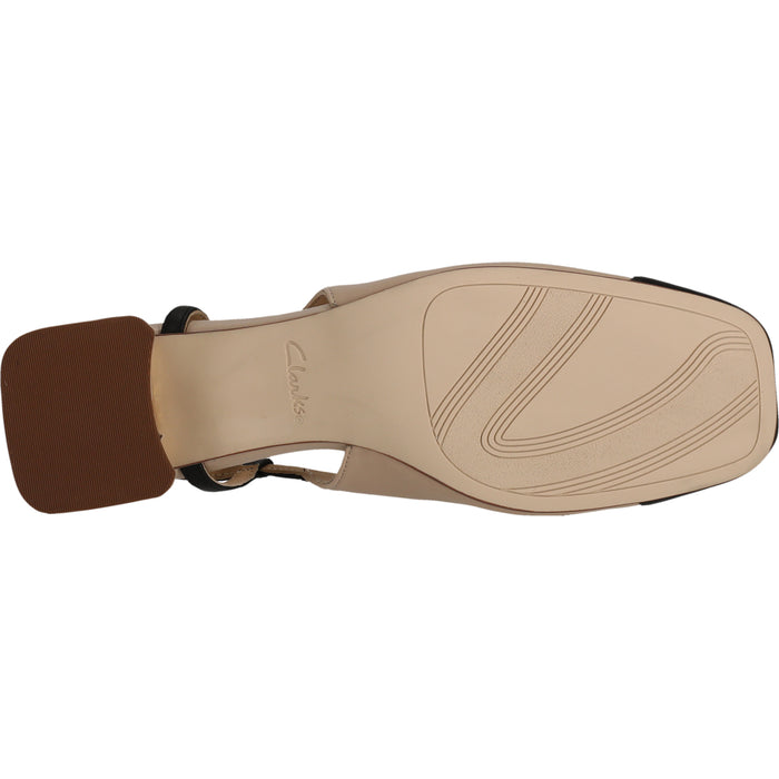 CLARKS PREMIUM Nyta45 Sling D Shoes 1242A Sand Combi Lea