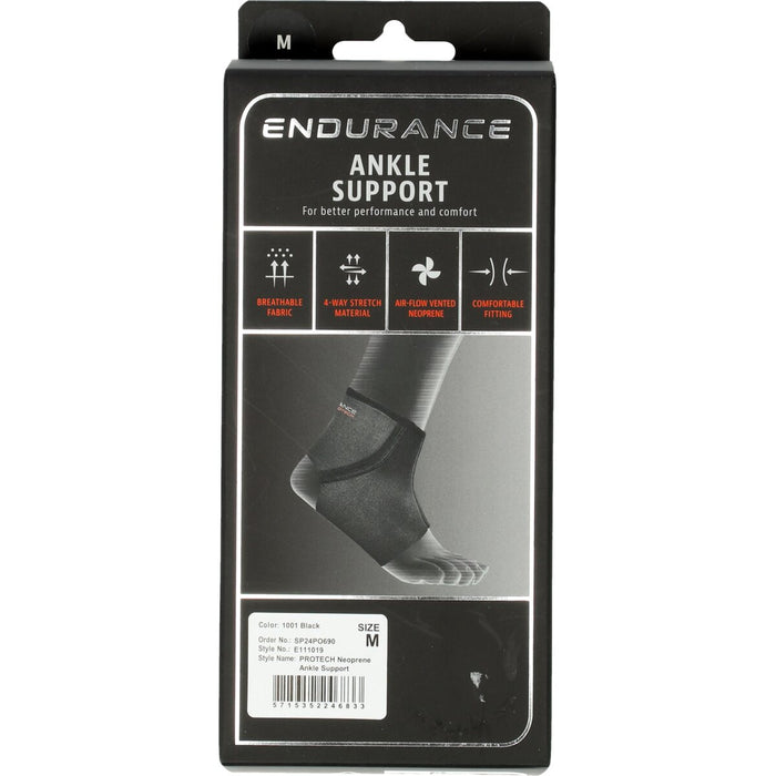 ENDURANCE PROTECH Neoprene Ankle Support Protection 1001 Black