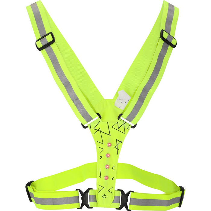 ENDURANCE Reflective Cross Belt w/ LED (Salzmann) Salzmann 5001 Safety Yellow