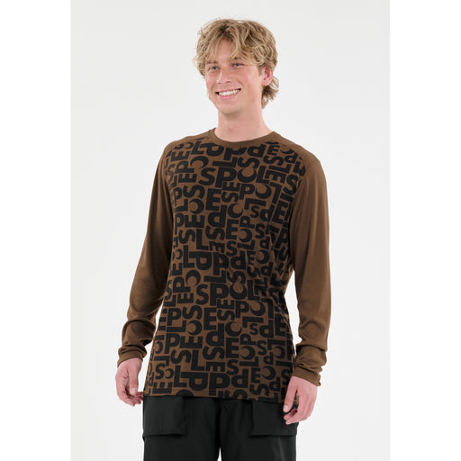 SLOPE Rei M Printed Baselayer Top Baselayer 1101 Slate Black