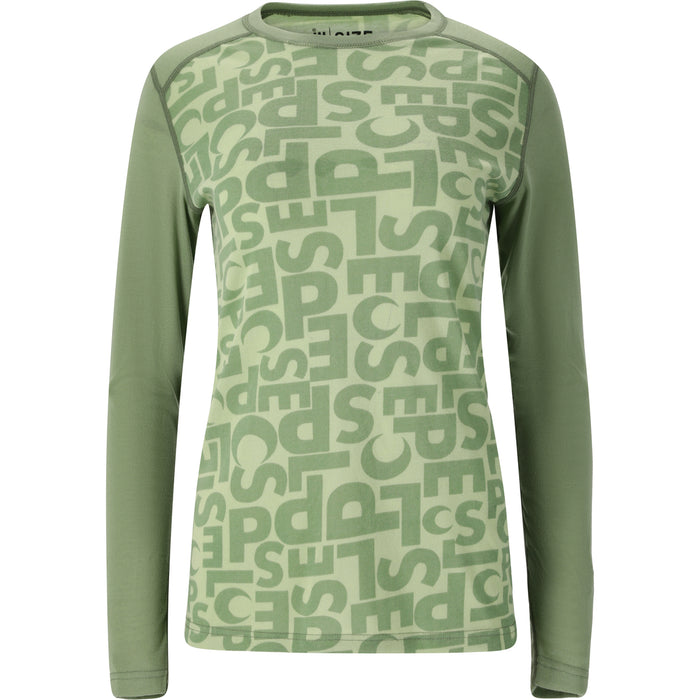 SLOPE Rei W Printed Baselayer Top Baselayer 3144 Smoke Green