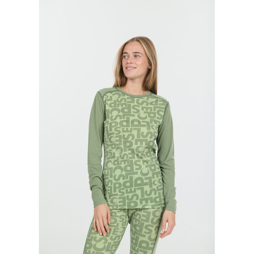 SLOPE Rei W Printed Baselayer Top Baselayer 3144 Smoke Green