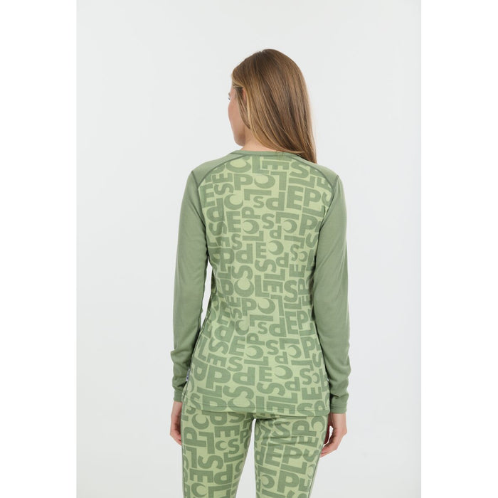 SLOPE Rei W Printed Baselayer Top Baselayer 3144 Smoke Green
