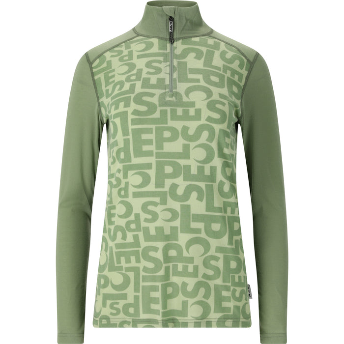 SLOPE Rei W Printed Half Zip Top Baselayer 3144 Smoke Green