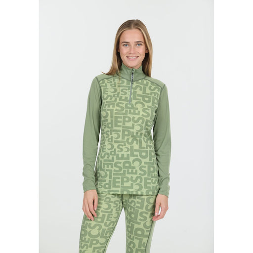 SLOPE Rei W Printed Half Zip Top Baselayer 3144 Smoke Green
