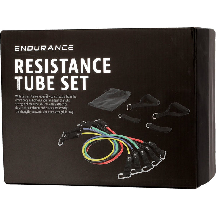 ENDURANCE Resistance Tube Set Fitness equipment 1001 Black