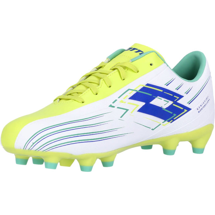 LOTTO SOLISTA 700 VIII FG Soccer Boot BPB All White/Surf The Web/Sunny Lime