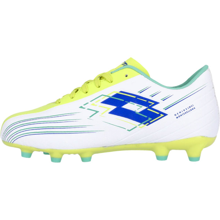 LOTTO SOLISTA 700 VIII FG JR Soccer Boot BPB All White/Surf The Web/Sunny Lime