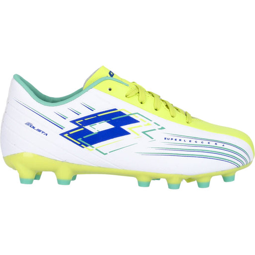 LOTTO SOLISTA 700 VIII FG JR Soccer Boot BPB All White/Surf The Web/Sunny Lime