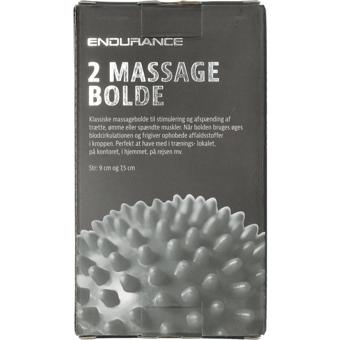 ENDURANCE Soft massage ball 2 pcs Fitness equipment 8889 silver