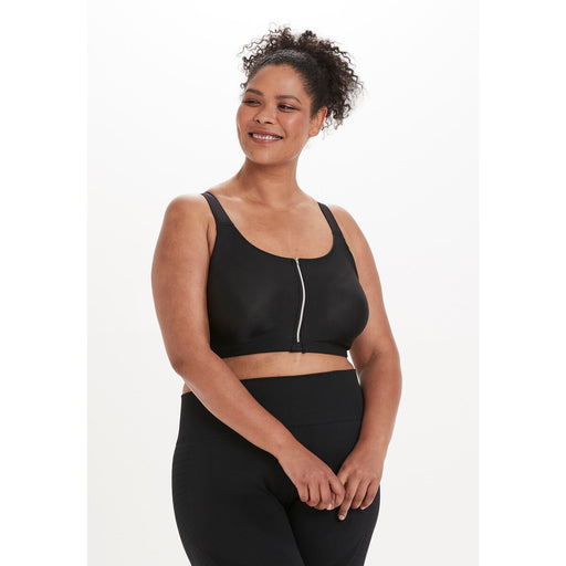 Q SPORTSWEAR Thinna W Sports Bra W/Zipper Sports Bra 1001 Black