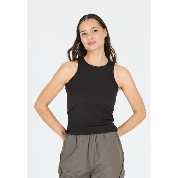 ATHLECIA Tinashe W Halterneck Rib Top T-shirt 1001 Black