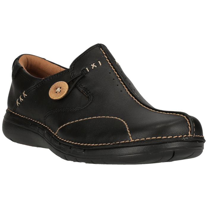 CLARKS PREMIUM Un Loop D Shoes 1216 Black Leather