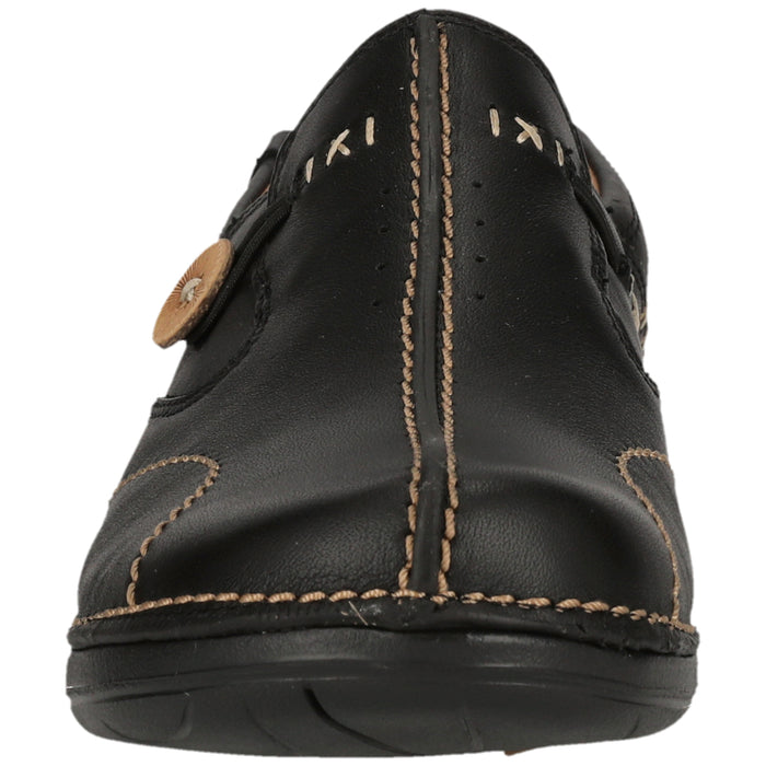 CLARKS PREMIUM Un Loop D Shoes 1216 Black Leather