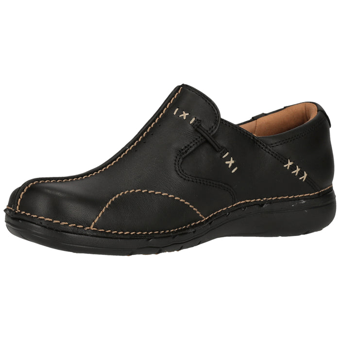 CLARKS PREMIUM Un Loop D Shoes 1216 Black Leather