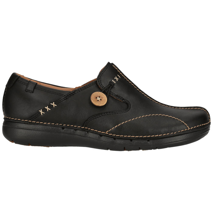 CLARKS PREMIUM Un Loop D Shoes 1216 Black Leather