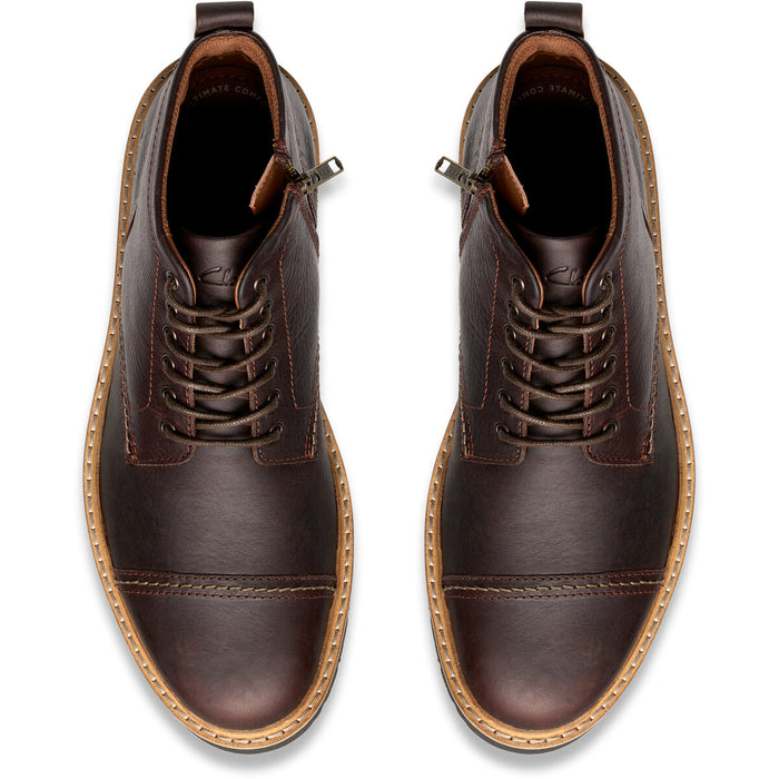 CLARKS ESSENTIALS Weltridge Zip G Boots 5228 Dark Brown Lea